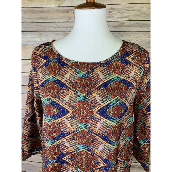 Everly Womens Small Top Keyhole Back 3/4 Sleeves - Picture 2 of 9